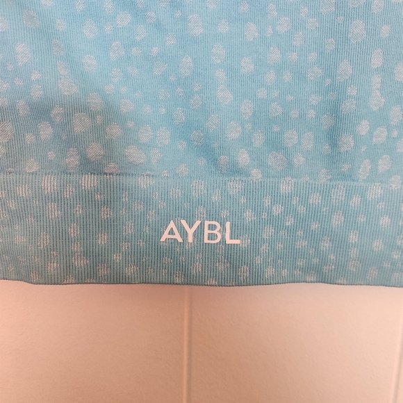 Aybl Evolve Light Aqua Blue Speckled Short Sleeve Crop Top Size Small - Picture 7 of 15